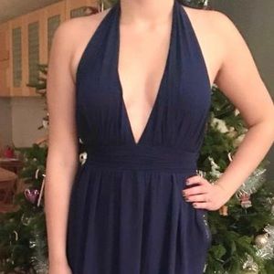 Lulus Navy Floor Length Dress